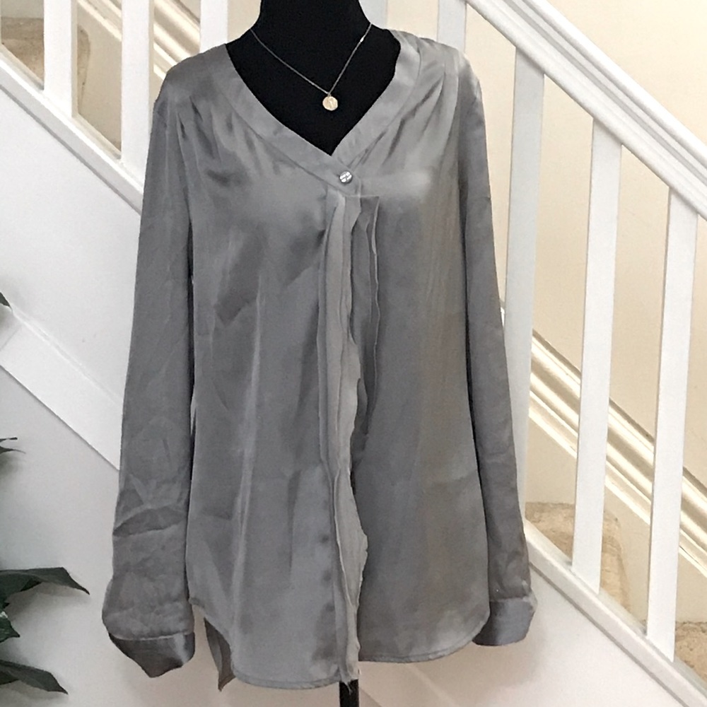 Calvin Klein long satin shirt